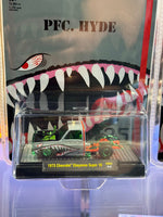 CHASE and Regular M2 Machines 1973 Chevrolet Cheyenne Super 10 “PFC. HYDE” Shark Face pair