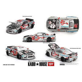 Pre-Order Kaido House x Mini GT 1:64 Nissan Skyline GT-R (R34) Kaido Star Racing V1 – Silver
