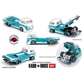 Pre-Order Kaido House x Mini GT 1:64 Volkswagen T1 Kaido Works V1 – Turquoise/White