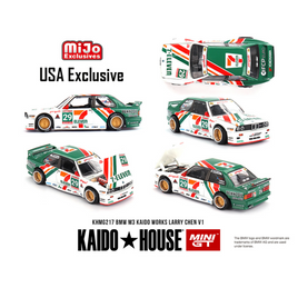 Kaido House x Mini GT 217 BMW M3 Kaido Works Larry Chen V1 Seven-Eleven American Exclusive – Pre-Order