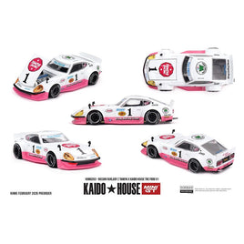 Kaido House x Mini GT 1:64 Nissan Fairlady Z Tamiya x Kaido House The Frog V1 – White/Pink