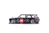 Kaido House * Mini GT #114 Datsun 510 Wagon "Hanami V3" RHD (Right Hand Drive) Magic Purple Metallic with Flower Graphics 1:64 Diecast Model Car