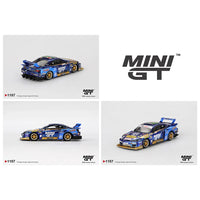 Mini GT #1157 Nissan LB-Super Silhouette S15 SILVIA #555 Team MINI GT Liberty Walk 2025 Formula Drift – Chrome Blue MGT01157-BL
