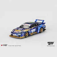 Mini GT #1157 Nissan LB-Super Silhouette S15 SILVIA #555 Team MINI GT Liberty Walk 2025 Formula Drift – Chrome Blue MGT01157-BL
