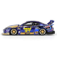 Mini GT #1185 Nissan LB-Super Silhouette S15 SILVIA #555 Team MINI GT Liberty Walk 2025 Formula Drift Halloween Special MGT01185-BL