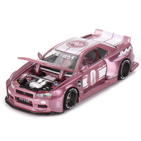 Kaido House * Mini GT #128 Nissan Skyline GT-R (R34) Kaido Racing Factory V1 1:64 Diecast Car