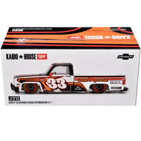 Kaido House x Mini GT Chevrolet Silverado KAIDO Intimidator V1 – White w/ Brown #212