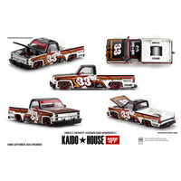 Kaido House x Mini GT Chevrolet Silverado KAIDO Intimidator V1 – White w/ Brown #212