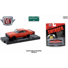 1969 Dodge Dart Swinger "Auto-Drivers" R128 1/64 Diecast Model Car by M2 Machines