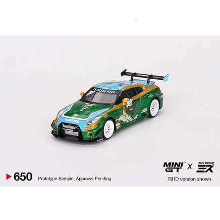 Mini GT #650 LB-Silhouette WORKS GT Nissan 35GT RR "Princess RoRo" Mizu Diecast 1:64 Diecast Car