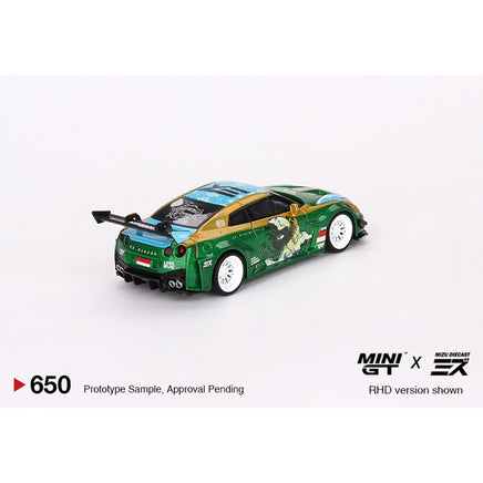 Mini GT #650 LB-Silhouette WORKS GT Nissan 35GT RR "Princess RoRo" Mizu Diecast 1:64 Diecast Car