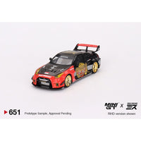 Mini GT #651 LB-Silhouette WORKS GT Nissan 35GT RR "Barong" Mizu Diecast 1:64 Diecast Car