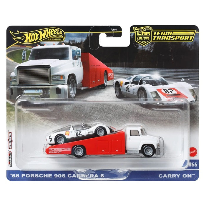 Hot Wheels Team Transport 66 66 Porsche 906 Carrera 6 and Carry On T Dream Street Diecast