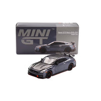 Mini GT #868 2024 Nissan GT-R Nismo (R35) Stealth Gray with Carbon Hood and Top Limited Edition