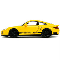 Porsche 911 Turbo (997) Yellow with Carbon Hood "Hyper-Spec" Series 1/24 Diecast Model Car by Jada