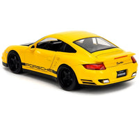 Porsche 911 Turbo (997) Yellow with Carbon Hood "Hyper-Spec" Series 1/24 Diecast Model Car by Jada