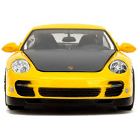 Porsche 911 Turbo (997) Yellow with Carbon Hood "Hyper-Spec" Series 1/24 Diecast Model Car by Jada