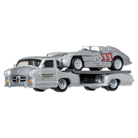 Hot Wheels Team Transport Mercedes-Benz 300 SLR & Mercedes-Benz Rentransporter 1:64 Diecast