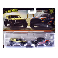 Hot Wheels Car Culture Ford Bronco R Gold & 2017 Ford F-150 Raptor Pickup Truck No.17