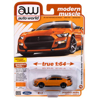 Auto World 2021 Ford Mustang Shelby GT500 Carbom Fiber Track Pack Twister Orange 1:64 Diecast Car