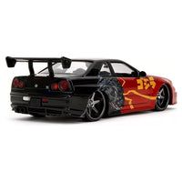 Jada Godzilla 2002 Nissan Skyline GT-R (R34) 1:24 Diecast Model Car