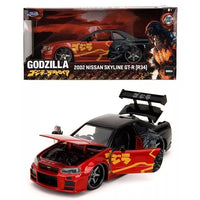 Jada Godzilla 2002 Nissan Skyline GT-R (R34) 1:24 Diecast Model Car