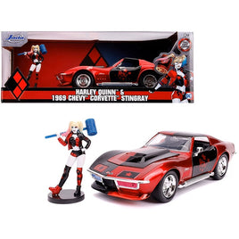 Jada Hollywood Rides Corvette Stingray with Harley Quinn Figurine – 1/24 Diecast