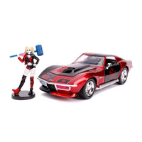 Jada Hollywood Rides Corvette Stingray with Harley Quinn Figurine – 1/24 Diecast