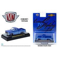 M2 Machines 1973 Chevrolet Cheyenne Super 10 Custom Re-Styling Blue 31500-HS71