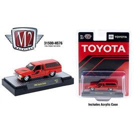 M2 Machines 1:64 1985 Toyota Truck with Camper Shell – Red- Hobby Exclusive