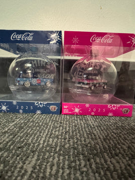 M2 Machines Christmas 1976 GMC Square Body & 1977 Chevy K5 Blazer Ornament Pair Limited Edition