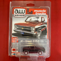 Auto World Ultra Red Chase Muscle Trucks 1984 Chevy Silverado 10 Fleetside
