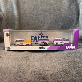 M2 Machines 1960 VW Double Cab Truck & 1960 VW 15 Window Bus Fanta Grape CHASE