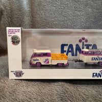 M2 Machines 1960 VW Double Cab Truck & 1960 VW 15 Window Bus Fanta Grape CHASE