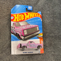 Hot Wheels Mainline '83 Chevy Silverado Pink Black Widow