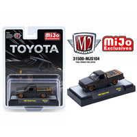 M2 Machines 1985 Toyota Pickup Truck Slammed Custom – Matte Grey w/ Carbon Hood – MiJo Exclusives MJS104 26-24