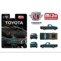 M2 Machines 1985 Toyota Pickup Truck Slammed Custom – Matte Grey w/ Carbon Hood – MiJo Exclusives MJS104 26-24