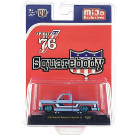M2 Machines 1976 Chevrolet Silverado Bonanza-10 SPIRIT OF 76 Squarebody Blue MJS99 1/64 CHASE