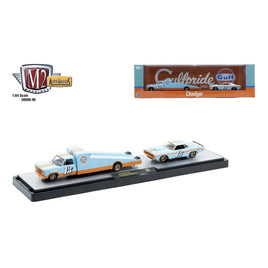 M2 Machines 1974 Dodge Truck & 1970 Dodge Challenger T/A GULF R99