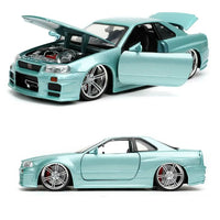 Jada Fast & Furious: Brian's Nissan Skyline GT-R R34 (Turquoise) 1:24 Diecast