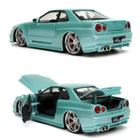 Jada Fast & Furious: Brian's Nissan Skyline GT-R R34 (Turquoise) 1:24 Diecast