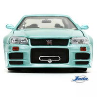 Jada Fast & Furious: Brian's Nissan Skyline GT-R R34 (Turquoise) 1:24 Diecast