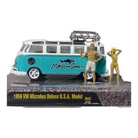 M2 Machines Auto Figures 1959 VW Mircobus Deluxe U.S.A. With Figures Model 1:64 Diecast Car