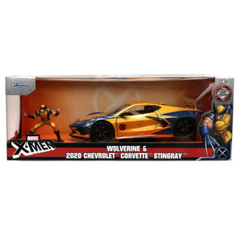 Jada Hollywood Rides 2020 Chevrolet Corvette C8 Stingray & Wolverine X-Men Marvel Series