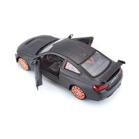 BMW M4 GTS Gray with Carbon Top and Orange Wheels 1/24 Diecast Model Car by Maisto