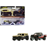 Hot Wheels Car Culture Ford Bronco R Gold & 2017 Ford F-150 Raptor Pickup Truck No.17