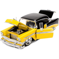 1956 Chevrolet Bel Air Yellow and Black "Bigtime Muscle" Series 1/24 Diecast Model Car by Jada