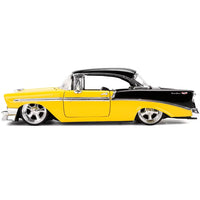 1956 Chevrolet Bel Air Yellow and Black "Bigtime Muscle" Series 1/24 Diecast Model Car by Jada