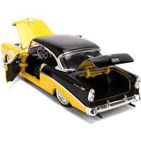 1956 Chevrolet Bel Air Yellow and Black "Bigtime Muscle" Series 1/24 Diecast Model Car by Jada