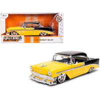 1956 Chevrolet Bel Air Yellow and Black "Bigtime Muscle" Series 1/24 Diecast Model Car by Jada